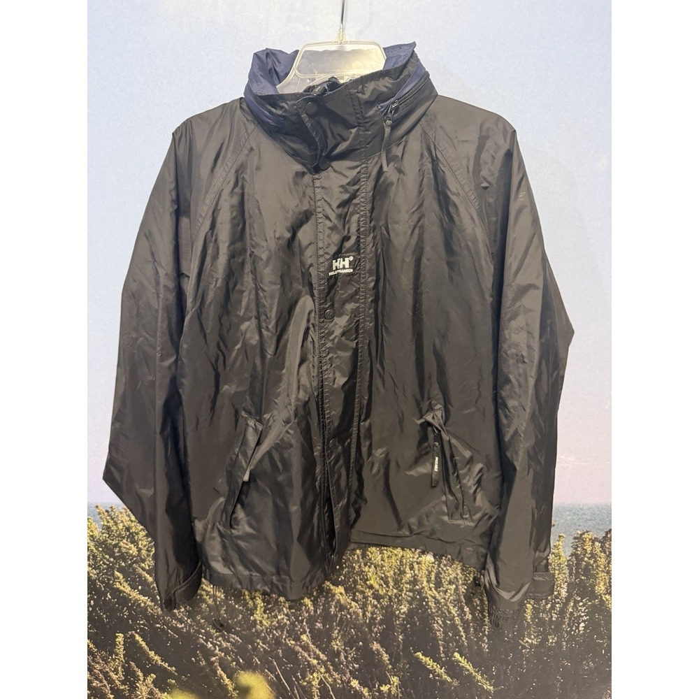 Helly Hansen Rain Jacket Coat Packable  Black Vancouver Helly Tech Zip Hooded